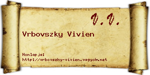 Vrbovszky Vivien névjegykártya